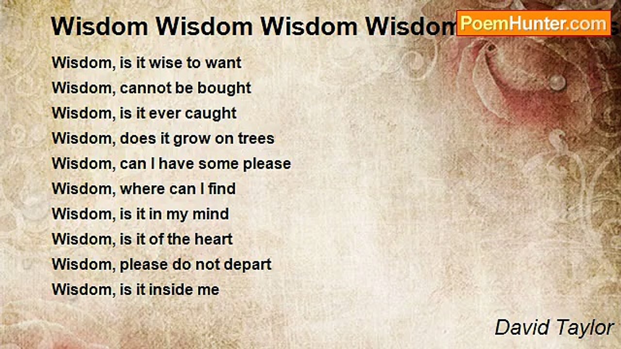 David Taylor - Wisdom Wisdom Wisdom Wisdom Wisdom Wisdom