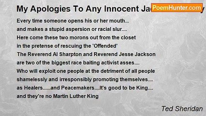 Ted Sheridan - My Apologies To Any Innocent Jackasses I May Offend