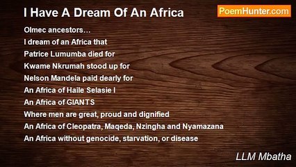 LLM Mbatha - I Have A Dream Of An Africa