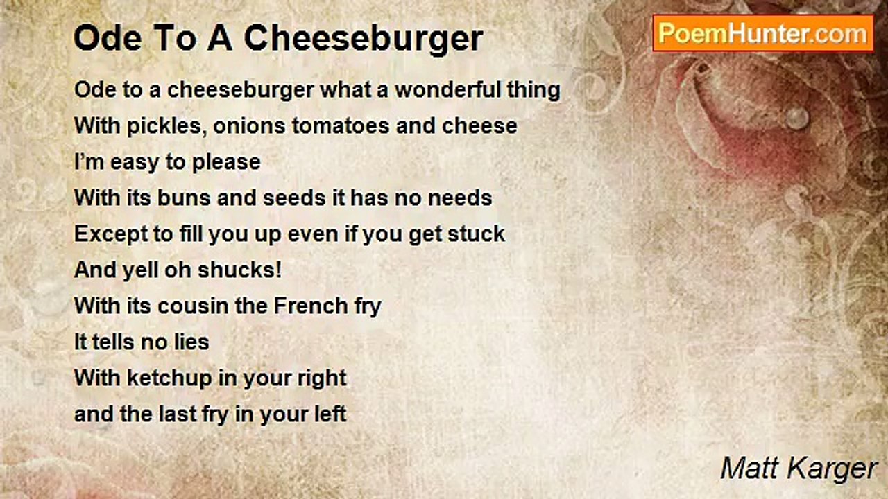Matt Karger - Ode To A Cheeseburger