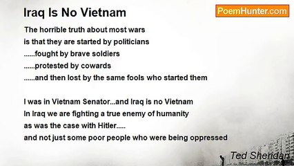 Ted Sheridan - Iraq Is No Vietnam