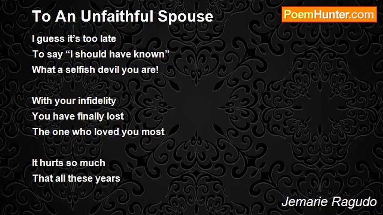 Jemarie Ragudo - To An Unfaithful Spouse