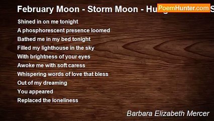 Barbara Elizabeth Mercer - February Moon - Storm Moon - Hunger Moon - Snow Moon
