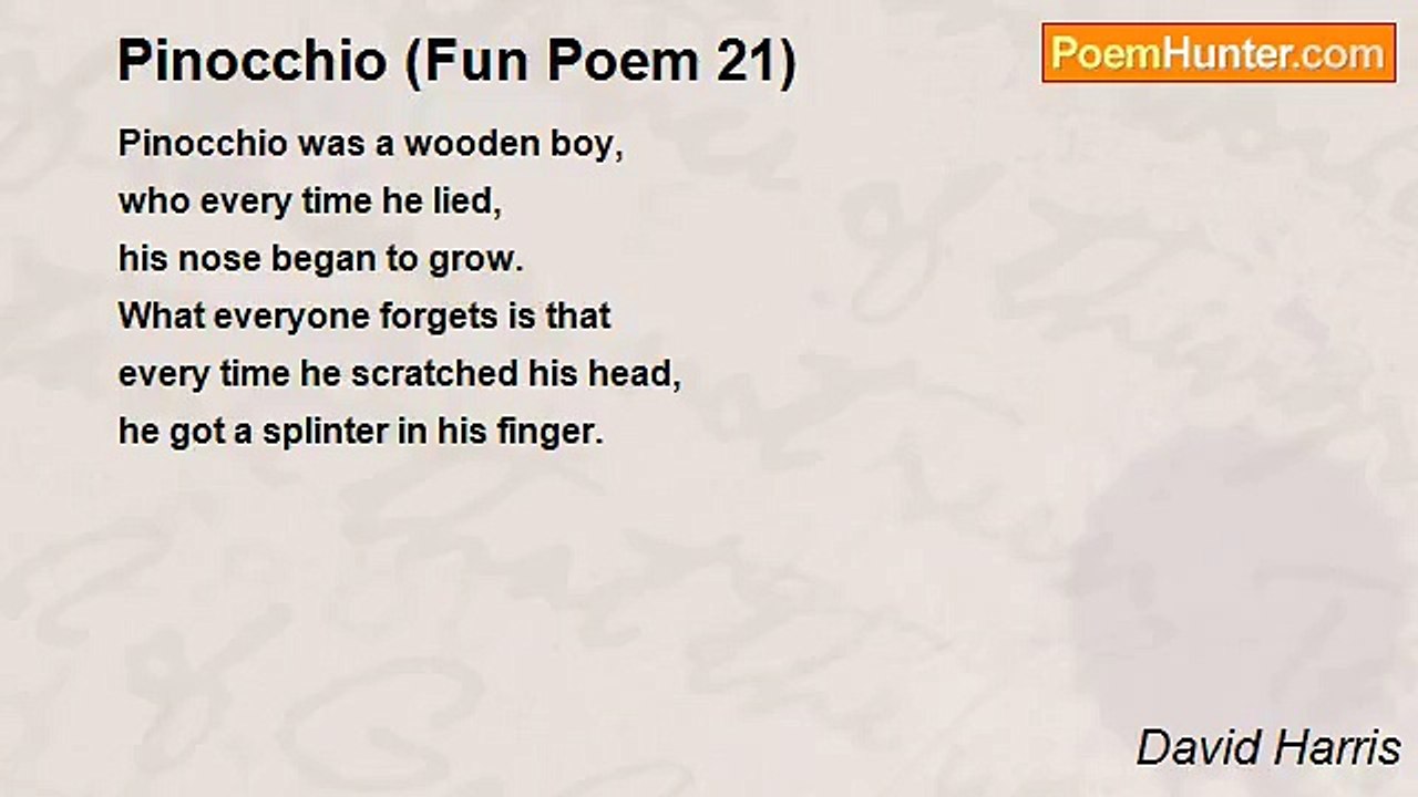 David Harris - Pinocchio (Fun Poem 21)