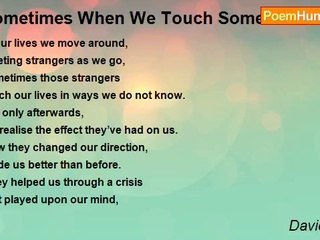 David Harris - Sometimes When We Touch Someone