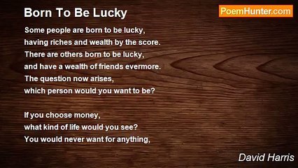David Harris - Born To Be Lucky