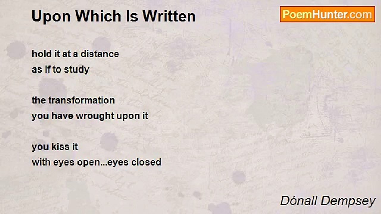 Dónall Dempsey - Upon Which Is Written