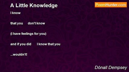 Dónall Dempsey - A Little Knowledge