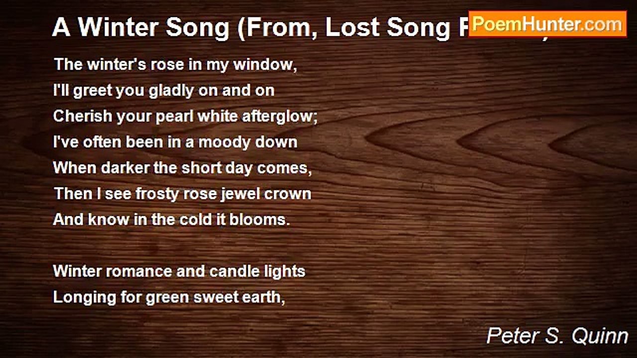 Peter S. Quinn - A Winter Song (From, Lost Song Poems)