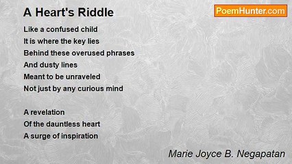 Marie Joyce B. Negapatan - A Heart's Riddle