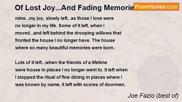 Joe Fazio (best of) - Of Lost Joy...And Fading Memories