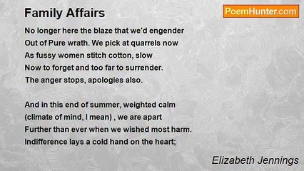 Elizabeth Jennings - Family Affairs