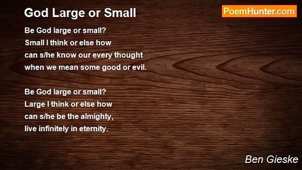 Ben Gieske - God Large or Small