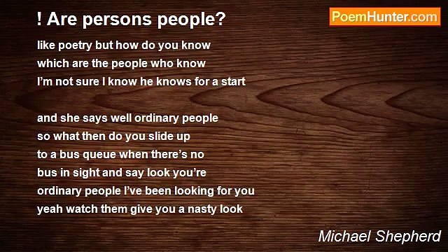 Michael Shepherd - ! Are persons people?