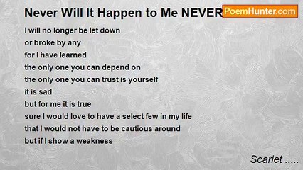 Scarlet ..... - Never Will It Happen to Me NEVER
