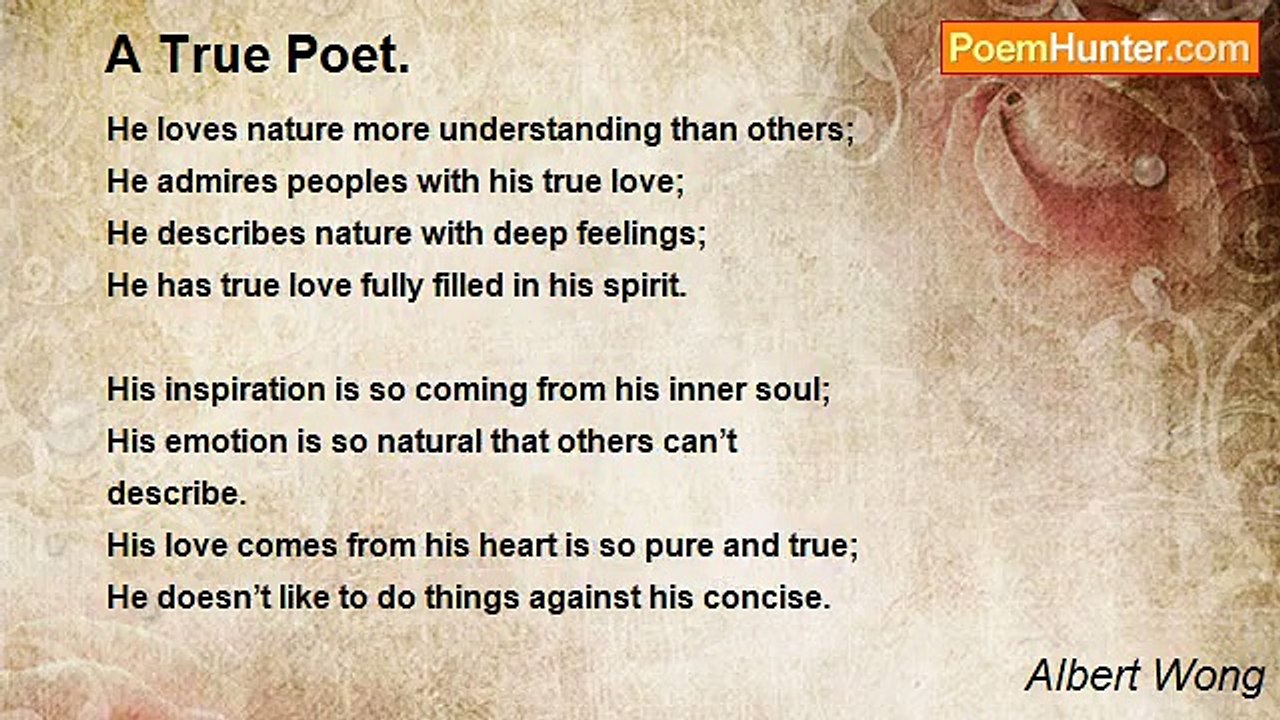 Albert Wong - A True Poet.
