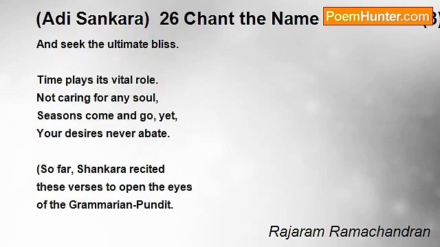 Rajaram Ramachandran - (Adi Sankara) 26 Chant the Name of Govinda (3)