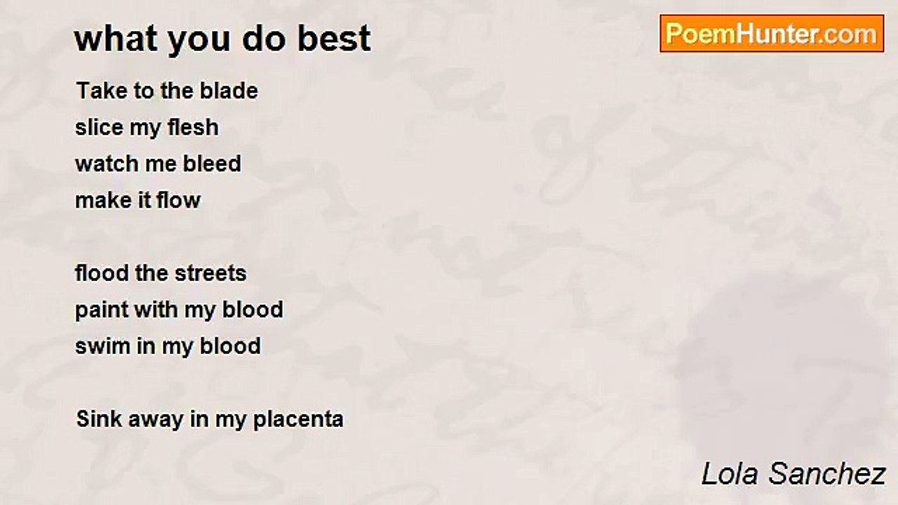 Lola Sanchez - what you do best