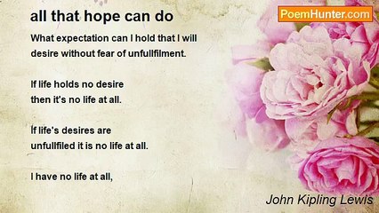 John Kipling Lewis - all that hope can do