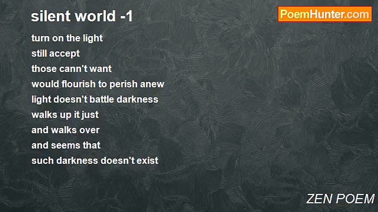 ZEN POEM - silent world -1