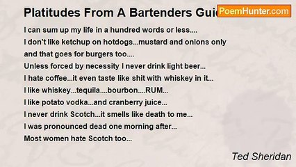 Ted Sheridan - Platitudes From A Bartenders Guide To Life