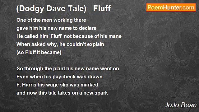 JoJo Bean - (Dodgy Dave Tale) Fluff