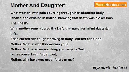 elysabeth faslund - Mother And Daughter*