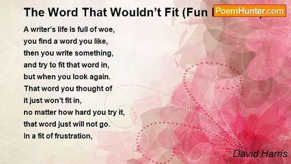 David Harris - The Word That Wouldn’t Fit (Fun Poem 25)