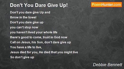 Debbie Bennett - Don't You Dare Give Up!