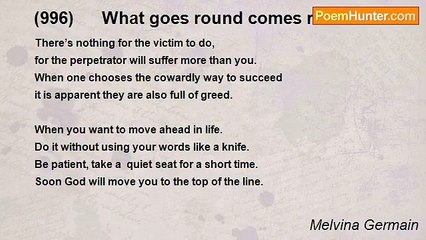 Melvina Germain - (996)      What goes round comes round