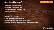 David Harris - Are You Sincere?