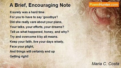 Maria C. Costa - A Brief, Encouraging Note