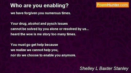 Shelley L Baxter - Who are you enabling?