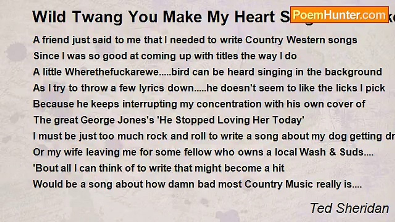 Ted Sheridan - Wild Twang You Make My Heart Sing...You Make Everything....Harder