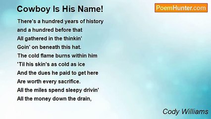 Cody Williams - Cowboy Is His Name!