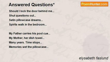 elysabeth faslund - Answered Questions*