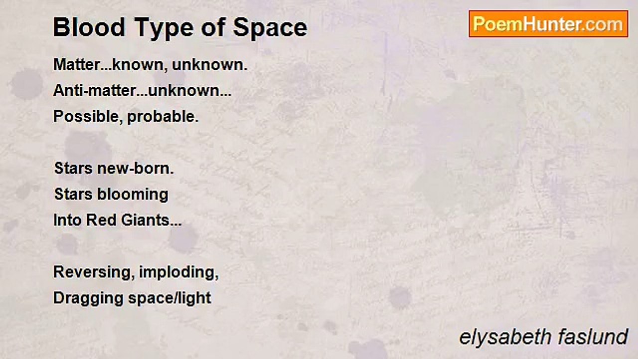 elysabeth faslund - Blood Type of Space