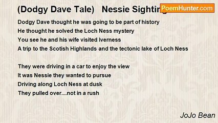 JoJo Bean - (Dodgy Dave Tale)   Nessie Sighting