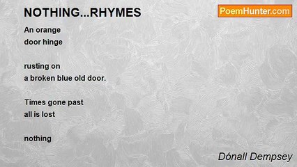 Dónall Dempsey - NOTHING...RHYMES
