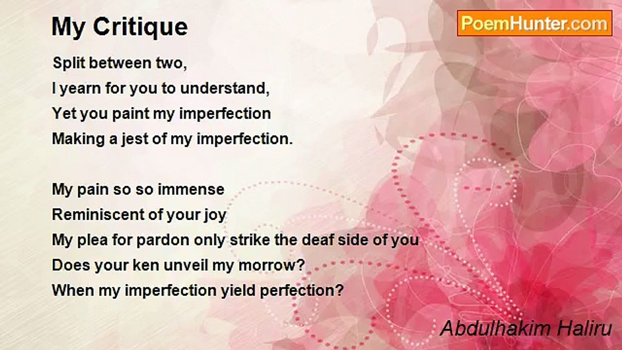Abdulhakim Haliru - My Critique