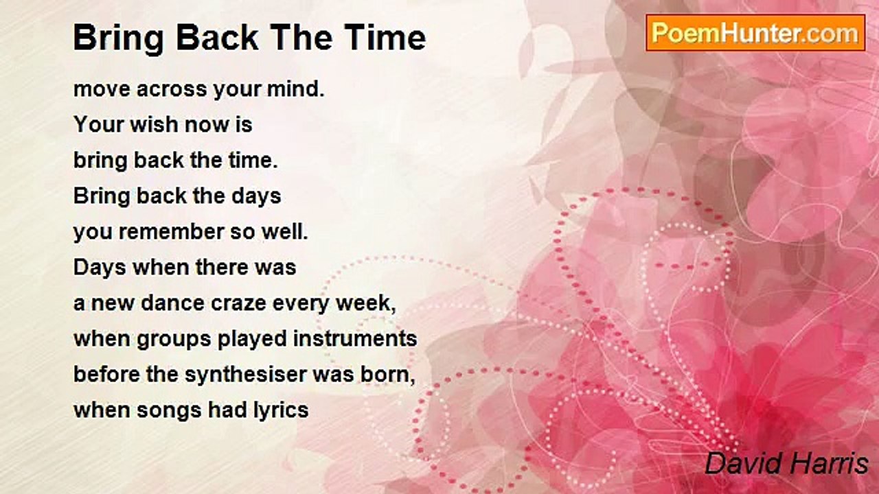 David Harris - Bring Back The Time