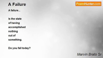 Marvin Brato Sr - A Failure