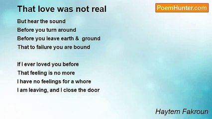 Haytem Fakroun - That love was not real