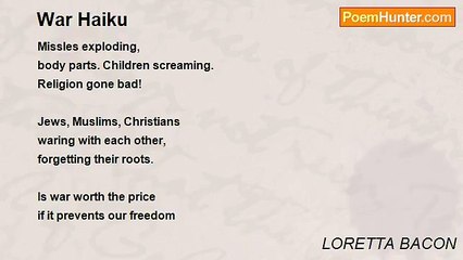 LORETTA BACON - War Haiku