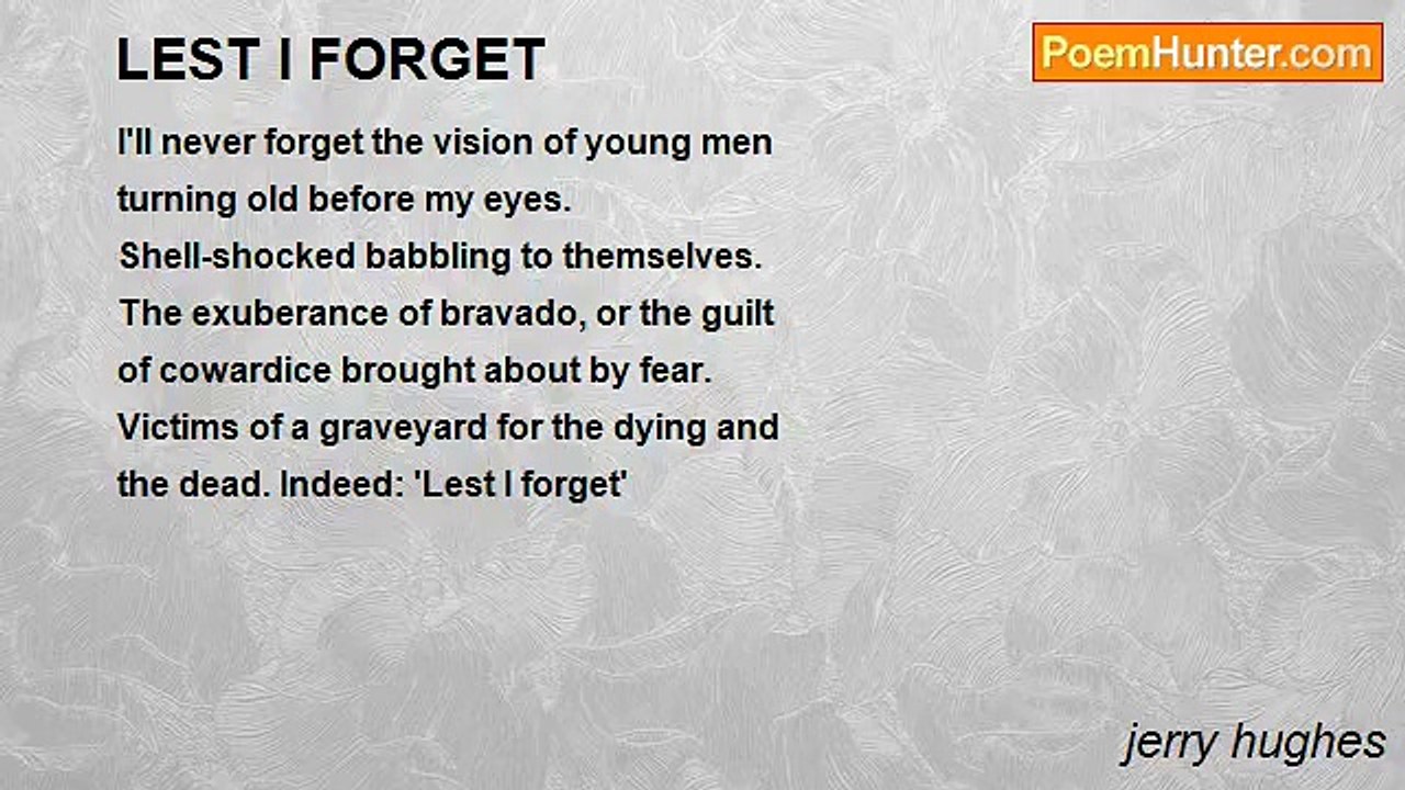 jerry hughes - LEST I FORGET