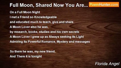 Florida Angel - Full Moon, Shared Now You Are...