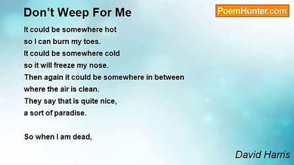 David Harris - Don’t Weep For Me