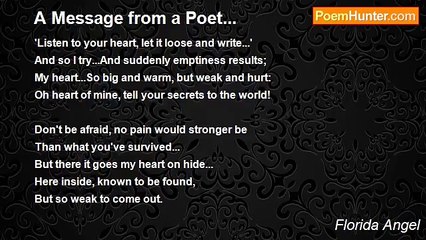 Florida Angel - A Message from a Poet...