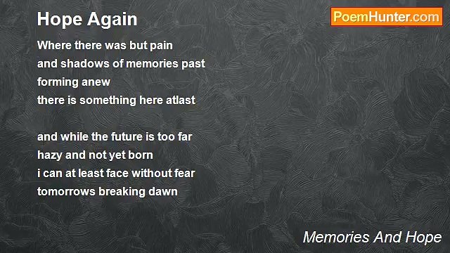 Memories And Hope - Hope Again
