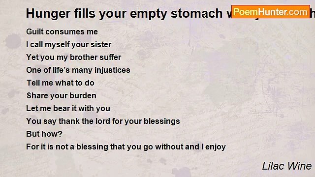 Lilac Wine - Hunger fills your empty stomach with just another night